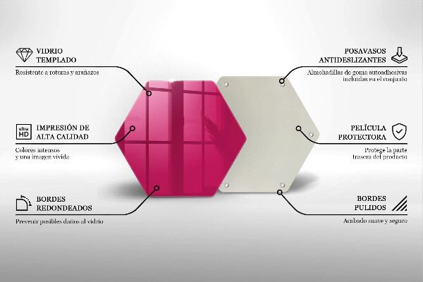 Glass kitchen board Pink color