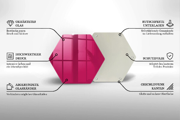 Glass kitchen board Pink color