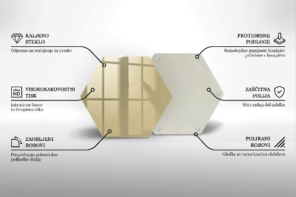Glass kitchen board Beige colour