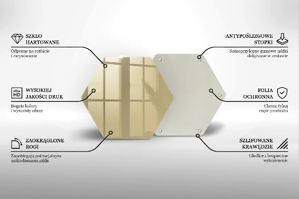 Glass kitchen board Beige colour