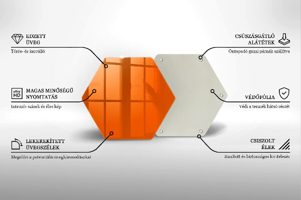 Glass kitchen board Orange color