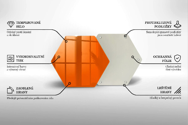 Glass kitchen board Orange color