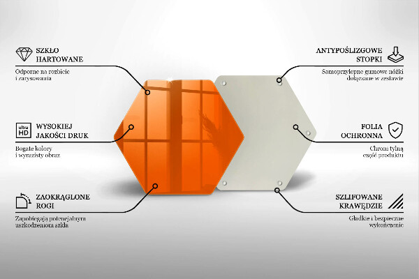 Glass kitchen board Orange color