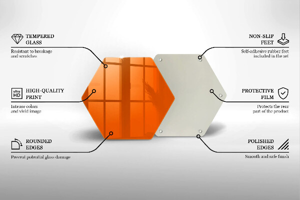 Glass kitchen board Orange color