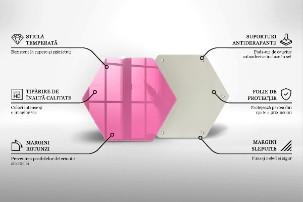 Glass kitchen board Pink color