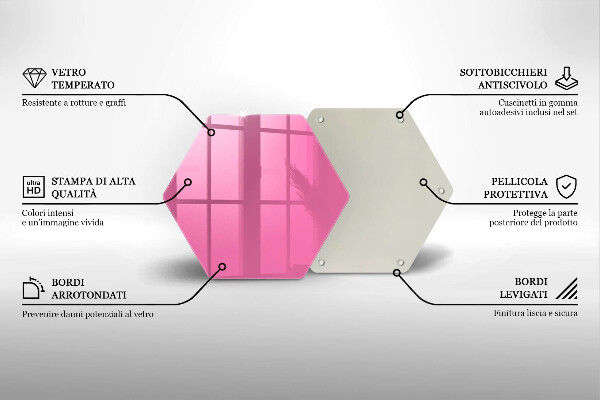 Glass kitchen board Pink color