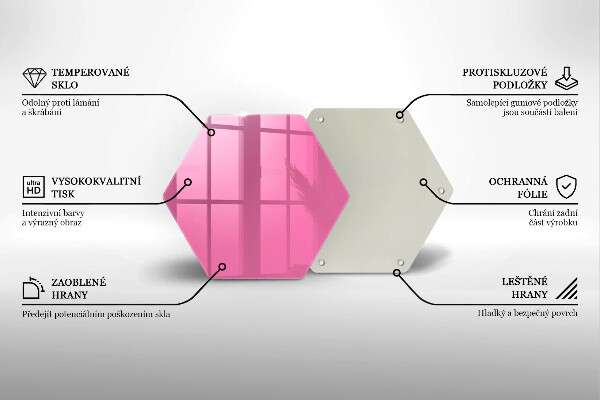 Glass kitchen board Pink color