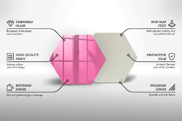 Glass kitchen board Pink color