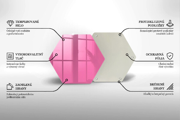 Glass kitchen board Pink color