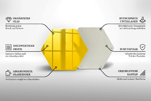 Glass kitchen board Yellow