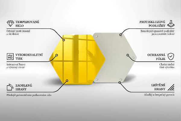 Glass kitchen board Yellow