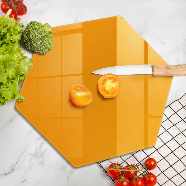 Glass kitchen board Dark yellow color