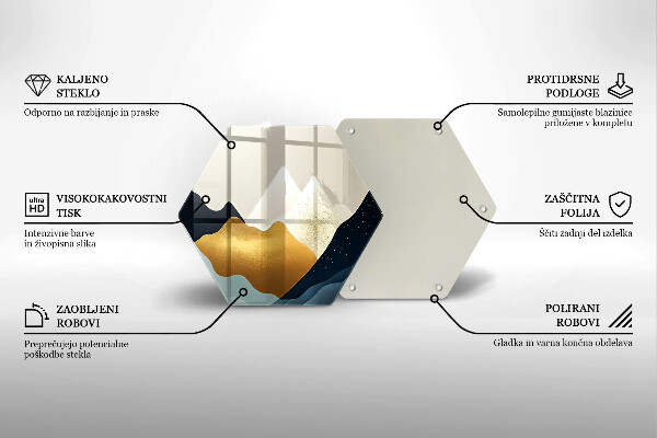 Chopping board glass Abstract mountains