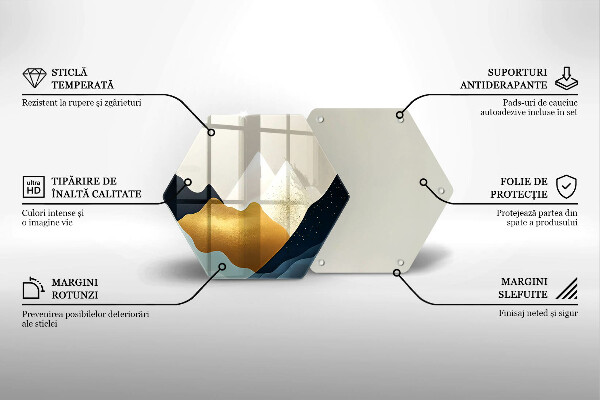 Chopping board glass Abstract mountains