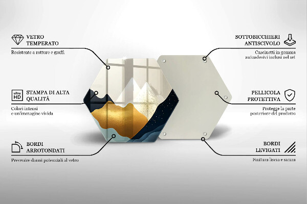 Chopping board glass Abstract mountains