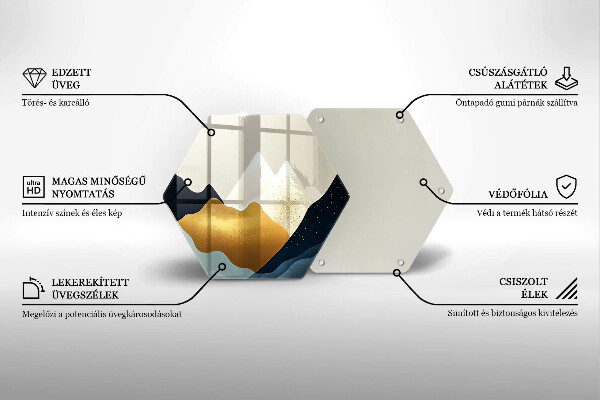 Chopping board glass Abstract mountains