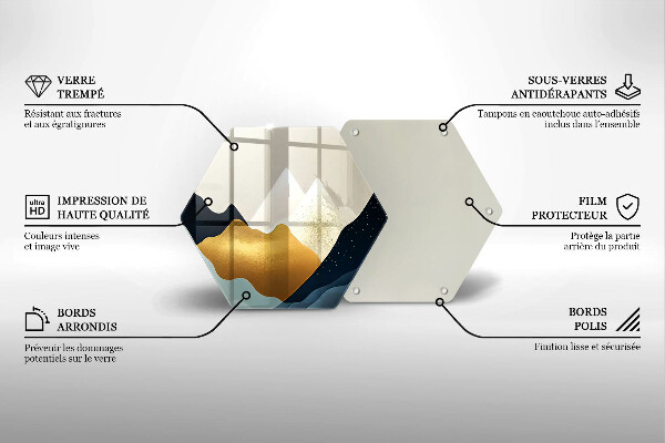 Chopping board glass Abstract mountains