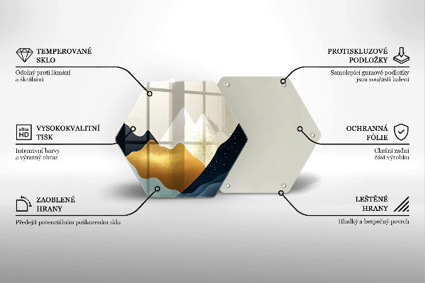 Chopping board glass Abstract mountains