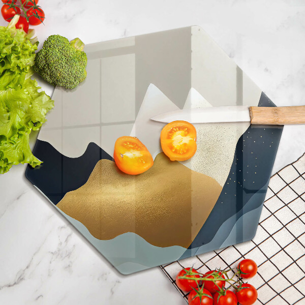 Chopping board glass Abstract mountains