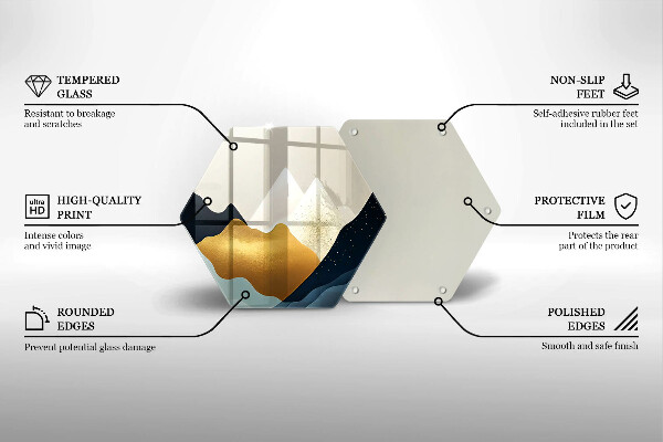 Chopping board glass Abstract mountains