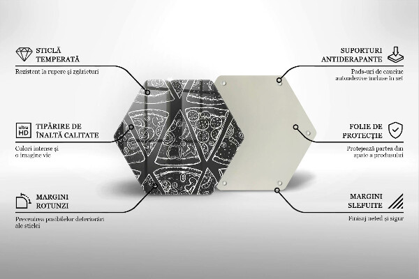 Glass chopping board Pizza illustration