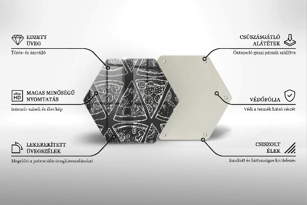Glass chopping board Pizza illustration