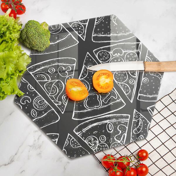 Glass chopping board Pizza illustration