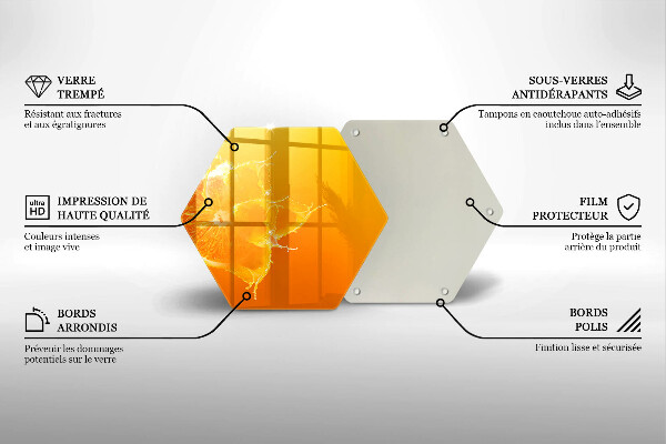 Glass chopping board Juicy fruit of orange
