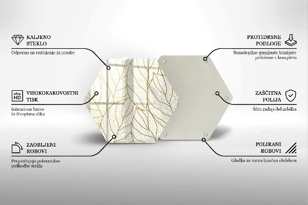 Cutting board Line-art leaves pattern