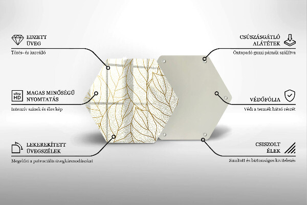 Cutting board Line-art leaves pattern