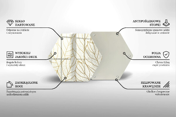 Cutting board Line-art leaves pattern