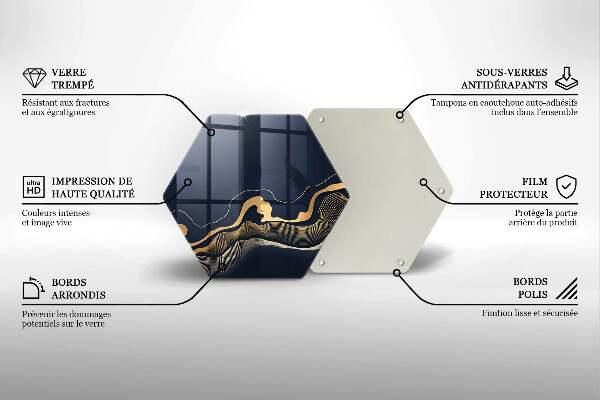 Cutting board Abstraction golden lines