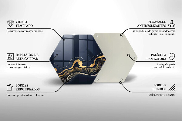 Cutting board Abstraction golden lines