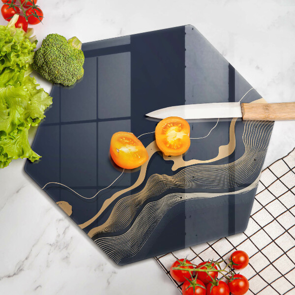 Cutting board Abstraction golden lines