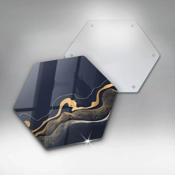 Cutting board Abstraction golden lines