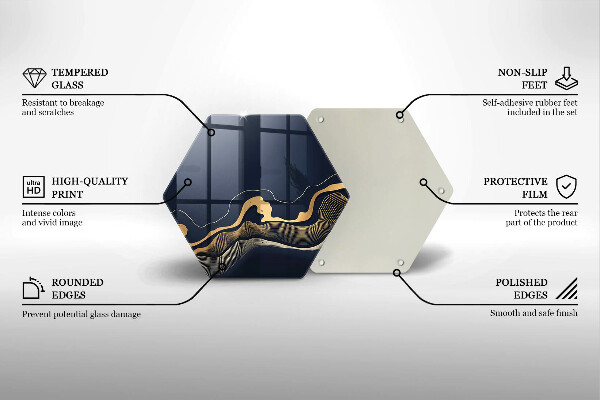 Cutting board Abstraction golden lines