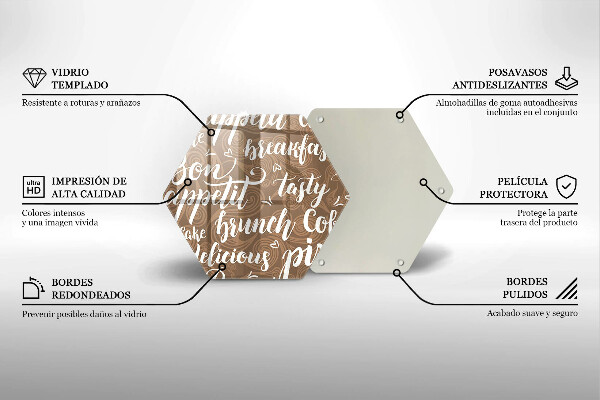 Glass chopping board Text Bon Appetit