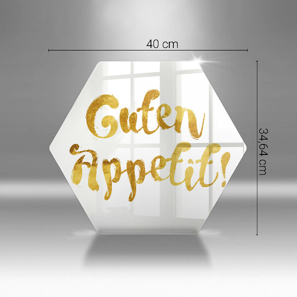 Glass chopping board The inscription GUTEN APPETIT!