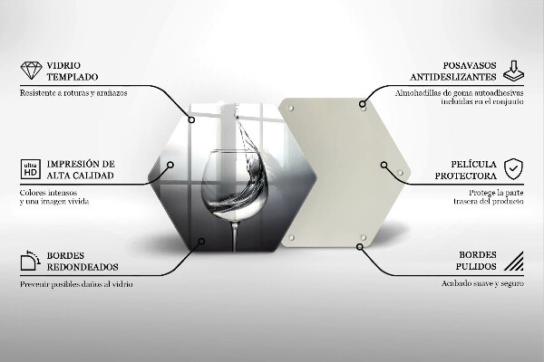 Chopping board glass A glass of water