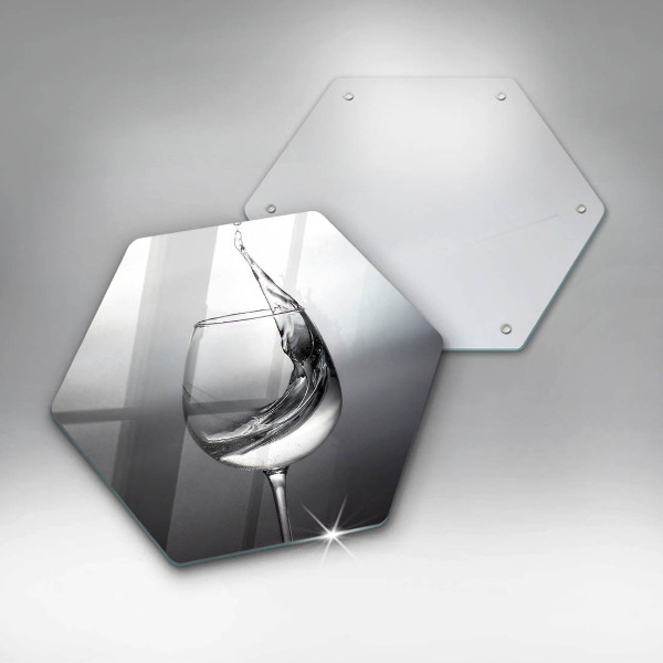 Chopping board glass A glass of water