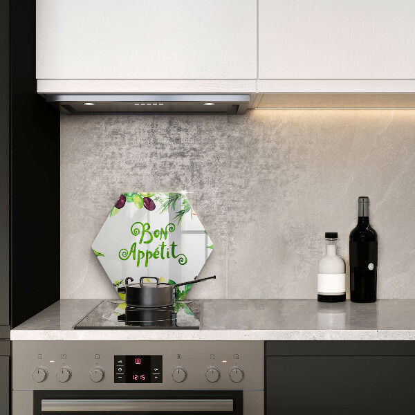 Chopping board glass The inscription Bon Appetit