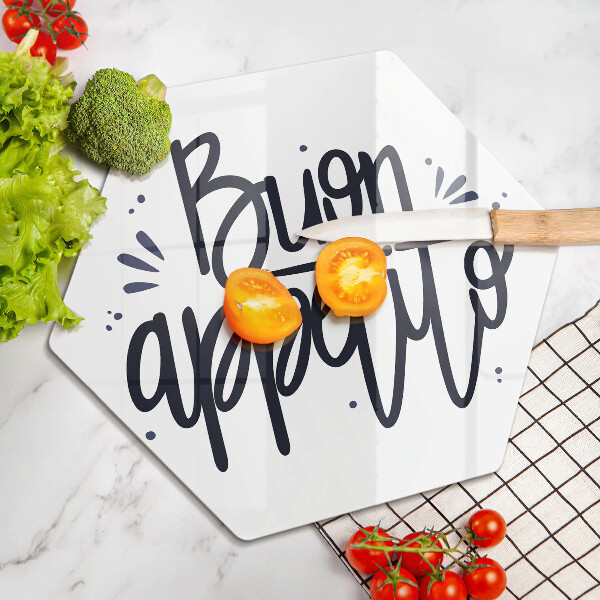 Chopping board glass The inscription Buon Appetito