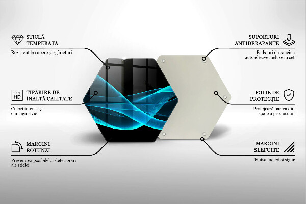 Chopping board glass Blue abstraction