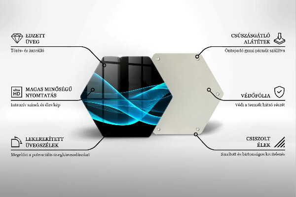 Chopping board glass Blue abstraction