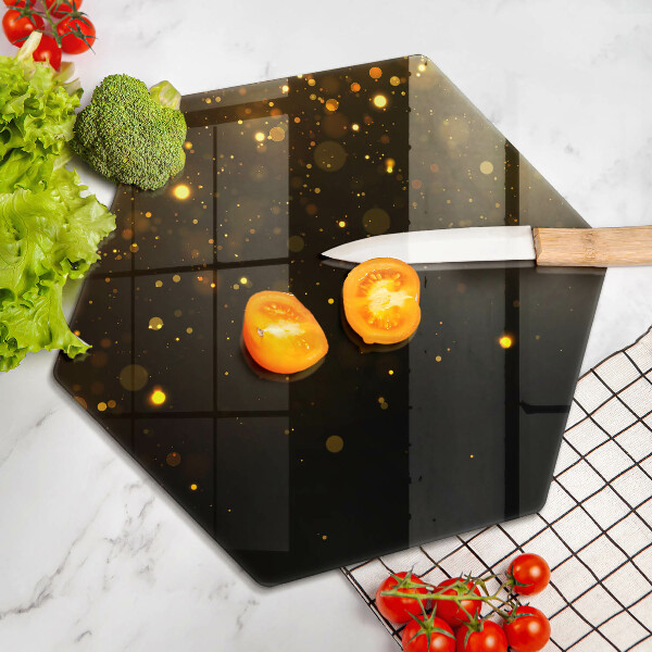 Chopping board glass Golden glitter