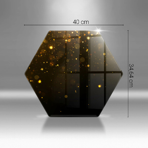 Chopping board glass Golden glitter