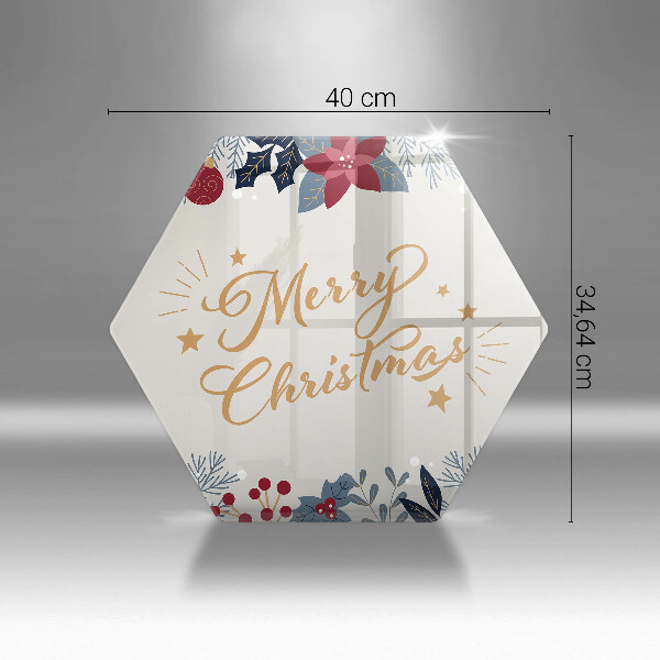 Chopping board glass The inscription Mera Christmas