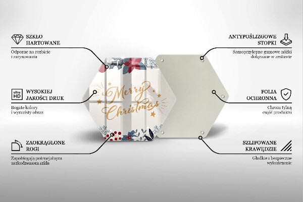 Chopping board glass The inscription Mera Christmas