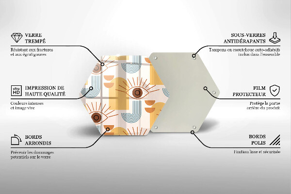 Cutting board Boho pattern eyes