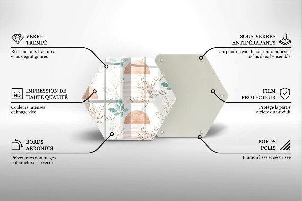 Cutting board Boho pattern leaves